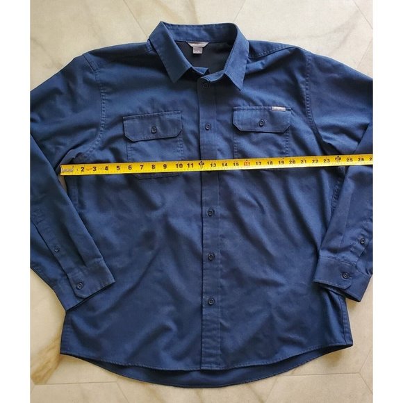 Eddie Bauer Men's Size XL Navy Blue Thick Button Up Shirt Button Pockets - Picture 3 of 7